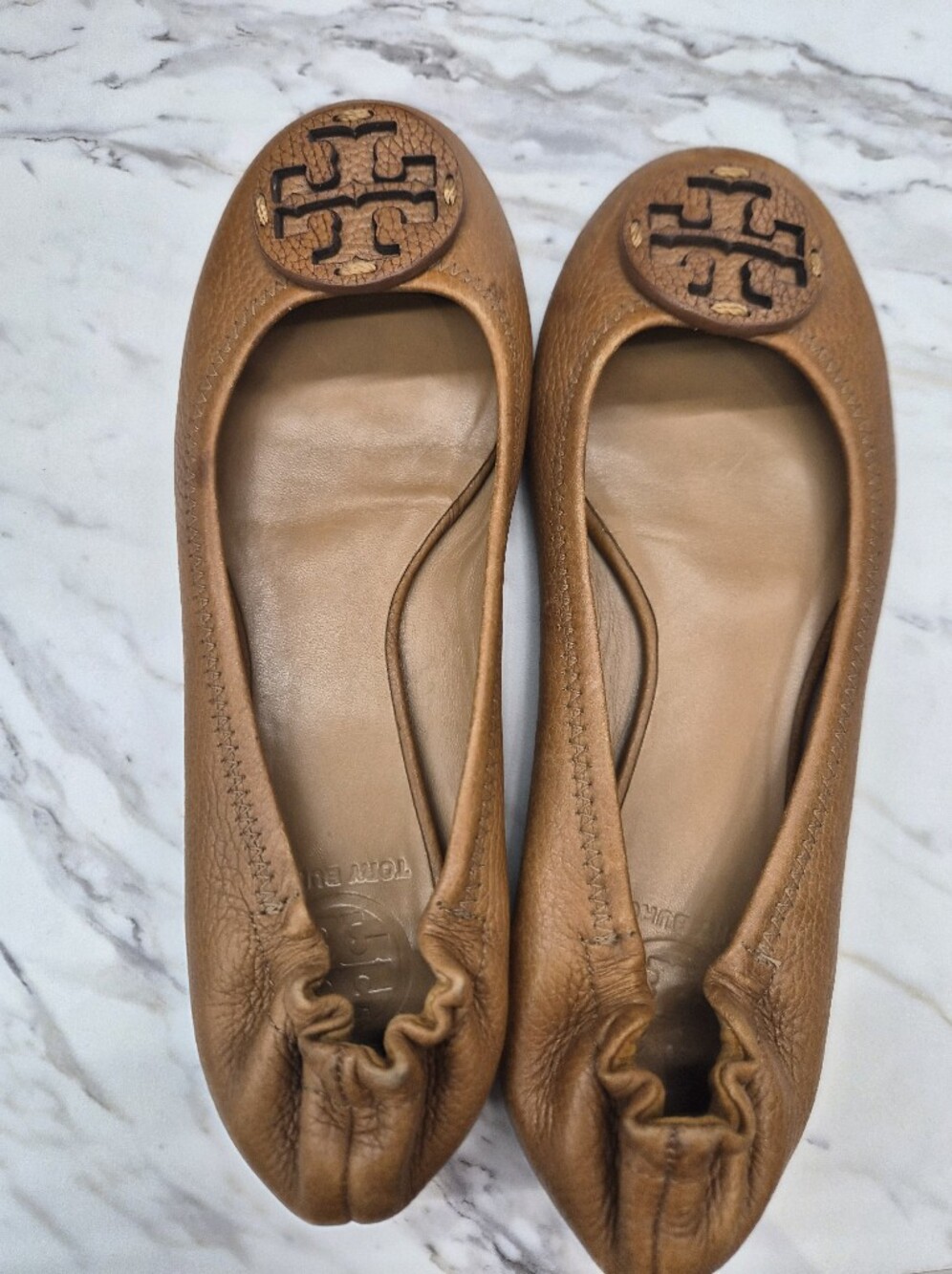Tory Burch Tan Leather Ballet Flats